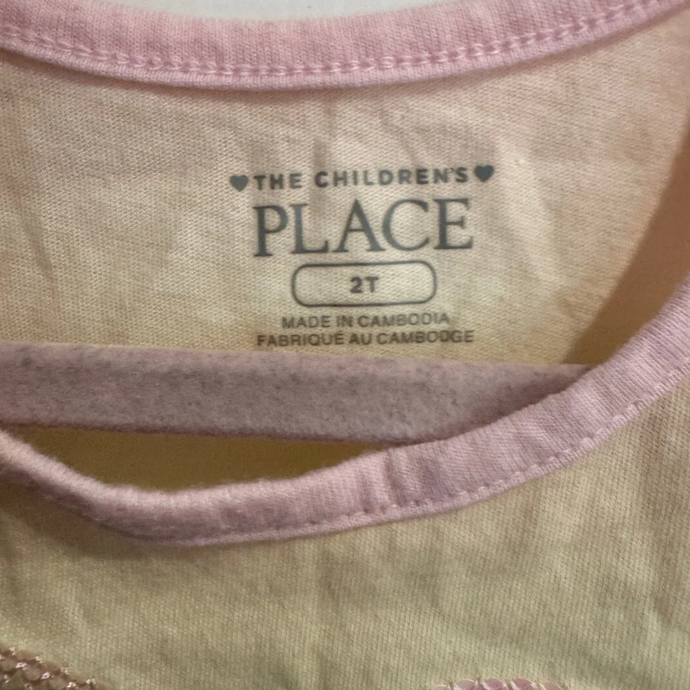 NWOT 2T Girls The Children's Place Pastel Rainbow Sequin Heart Tank Top Blouse